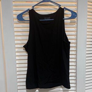 Tahari Classic Black Ribbed Sleeveless Top